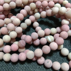 Бусины каменные родохрозит матовые 8 мм